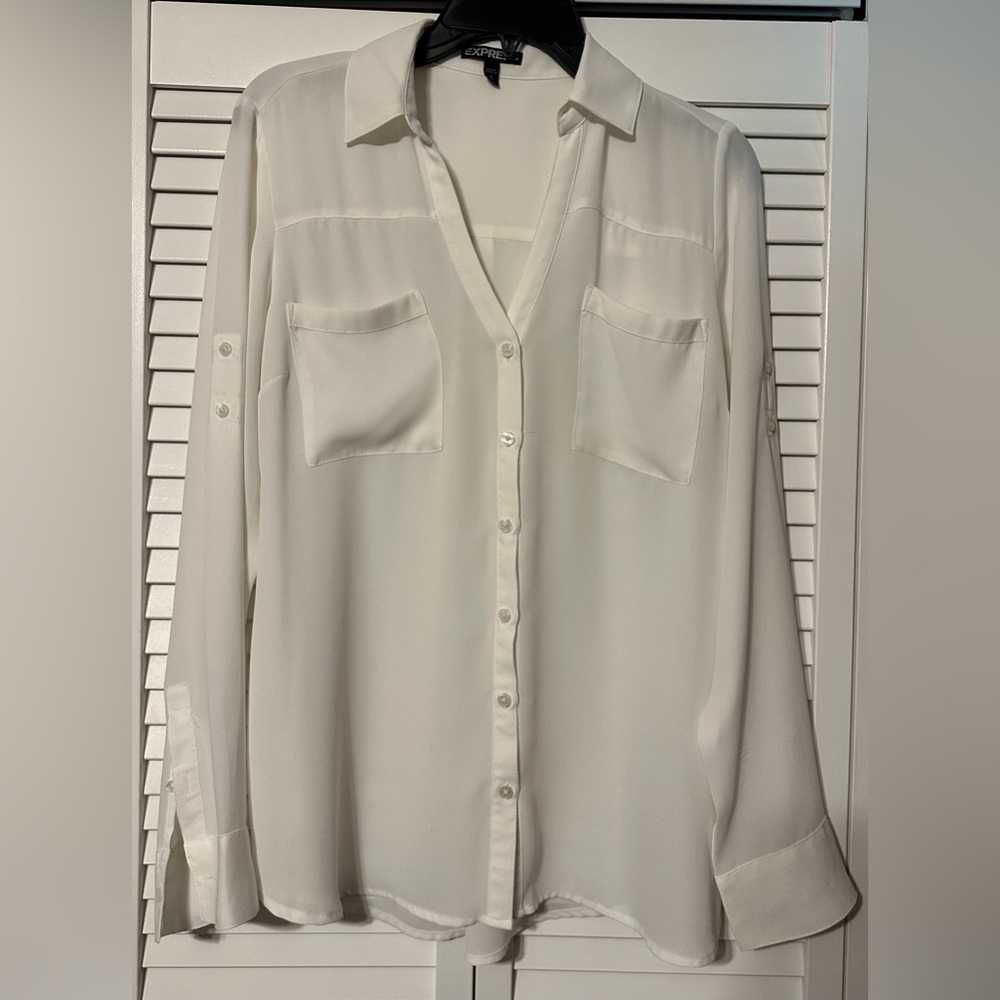Express White Blouse sz medium